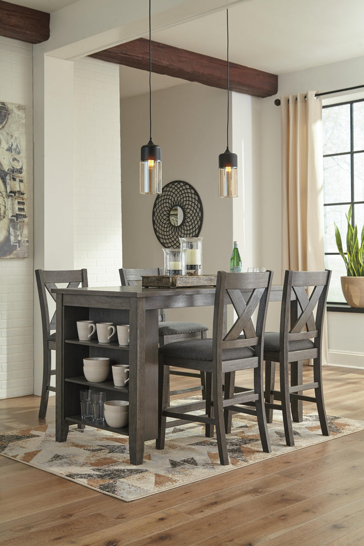 Caitbrook Counter Height Upholstered Bar Stool (Set of 2) - Gray (5)