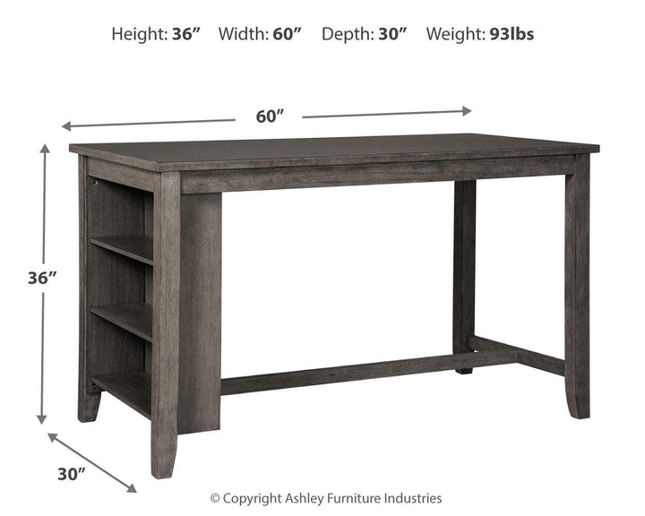 Caitbrook Counter Height Dining Table and 4 Barstools - Gray (4)