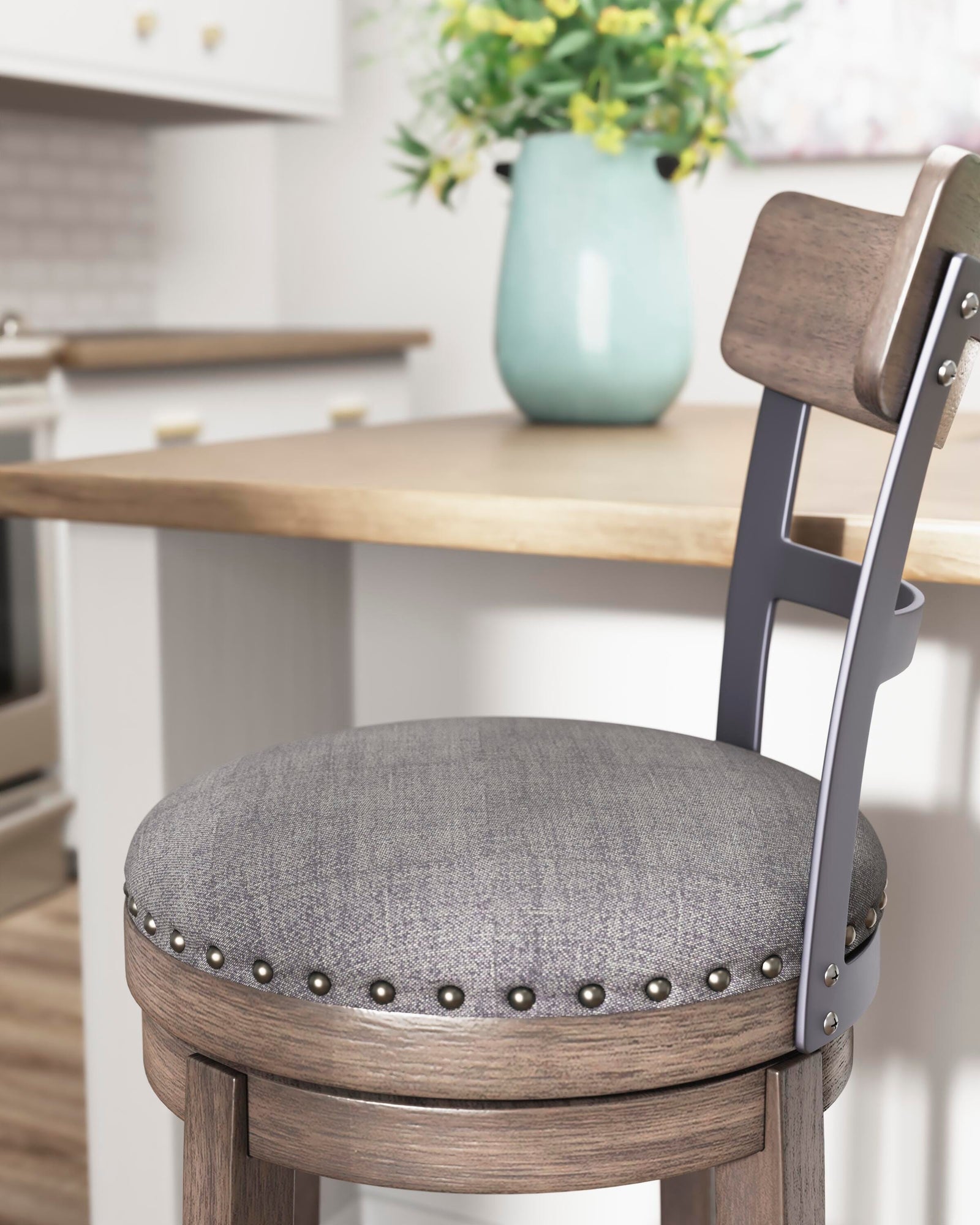 Caitbrook Bar Height Bar Stool - Gray (11)