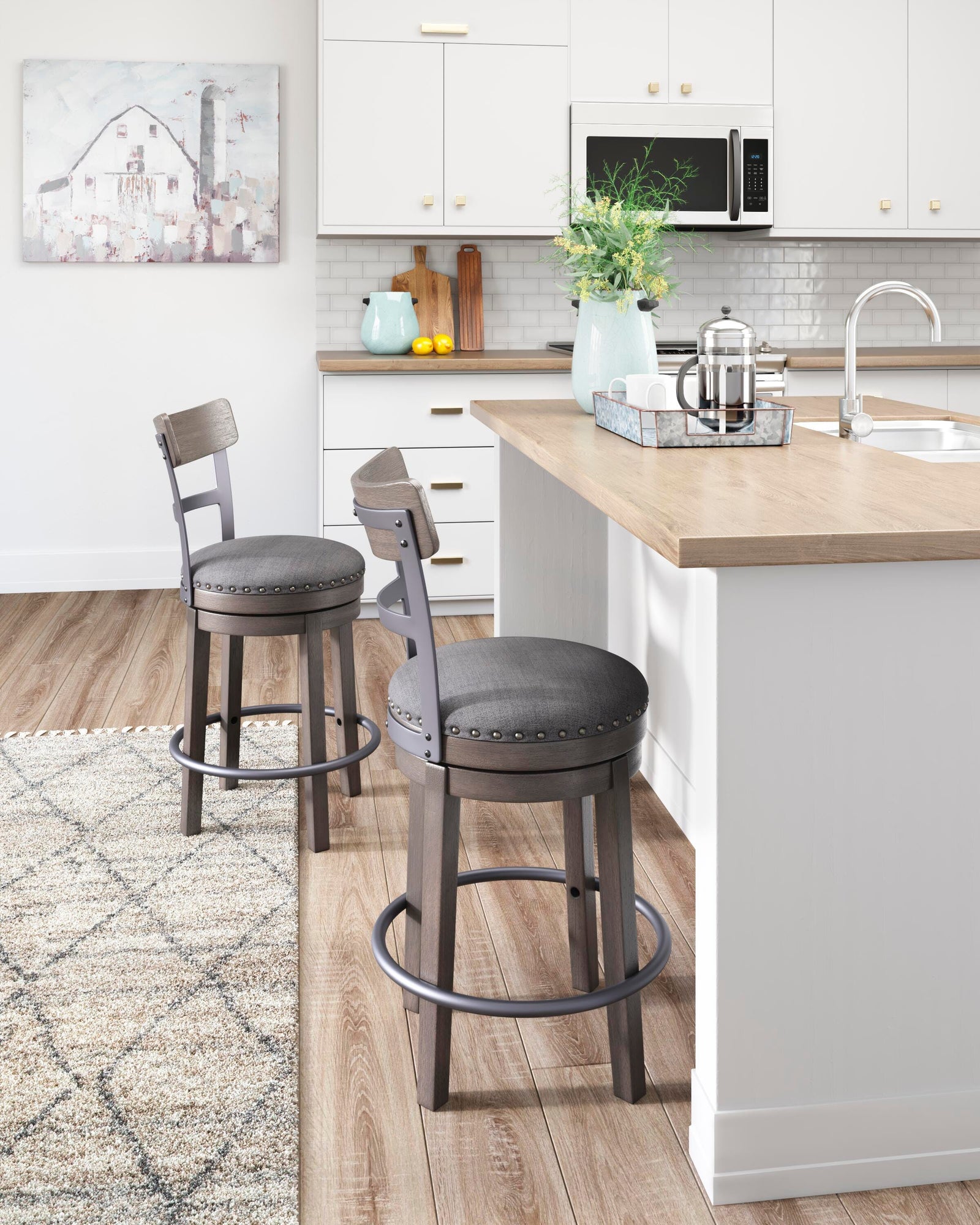 Caitbrook Counter Height Bar Stool - Gray (2)