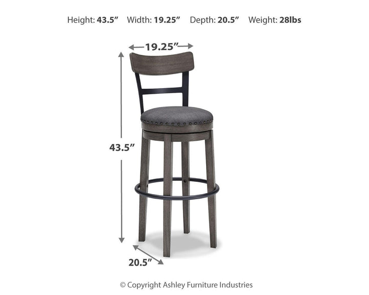 Caitbrook Bar Height Bar Stool - Gray (4)
