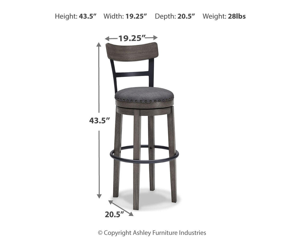 Caitbrook Bar Height Bar Stool - Gray (4)