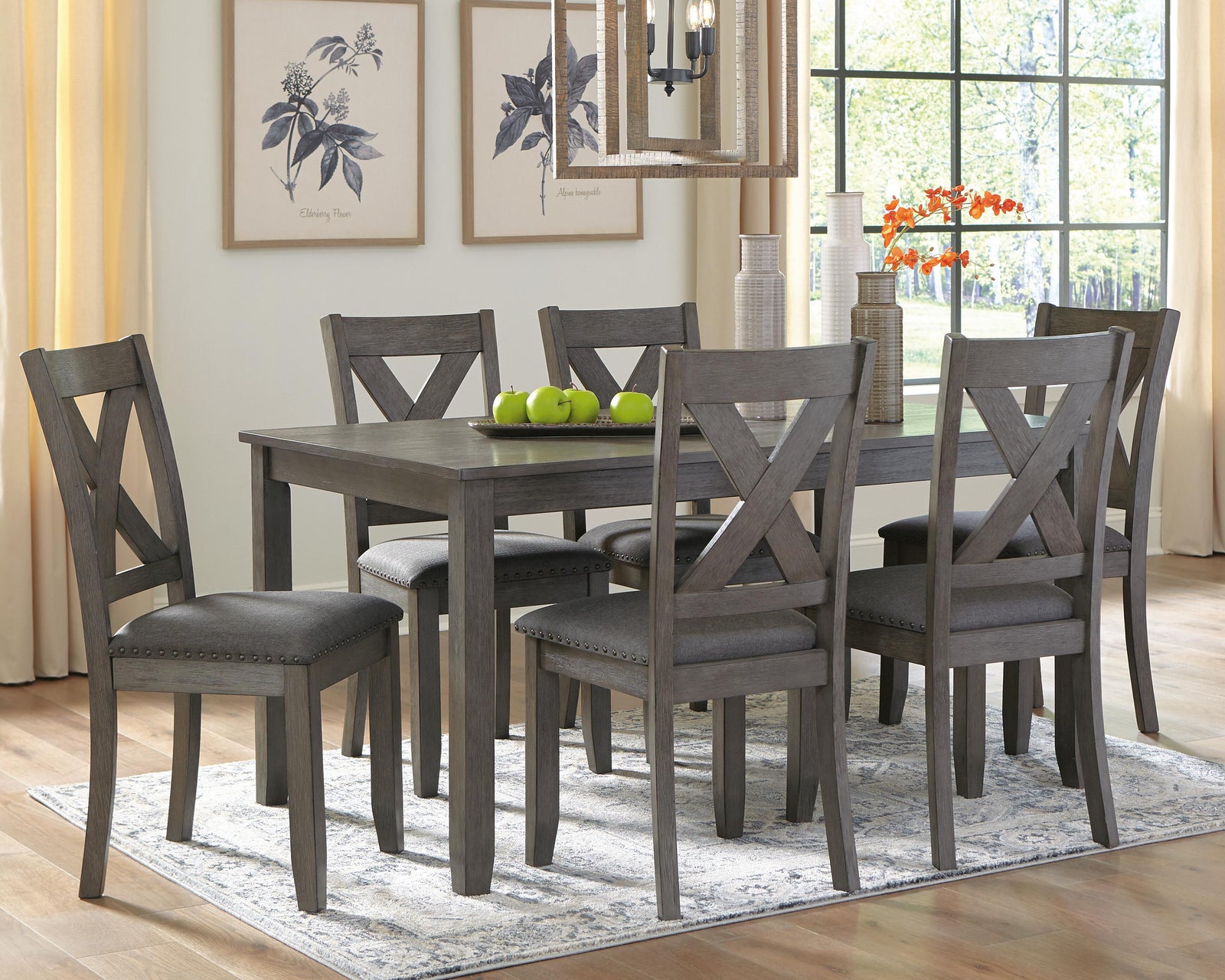 Caitbrook Dining Table and Chairs (Set of 7) - Gray (2)