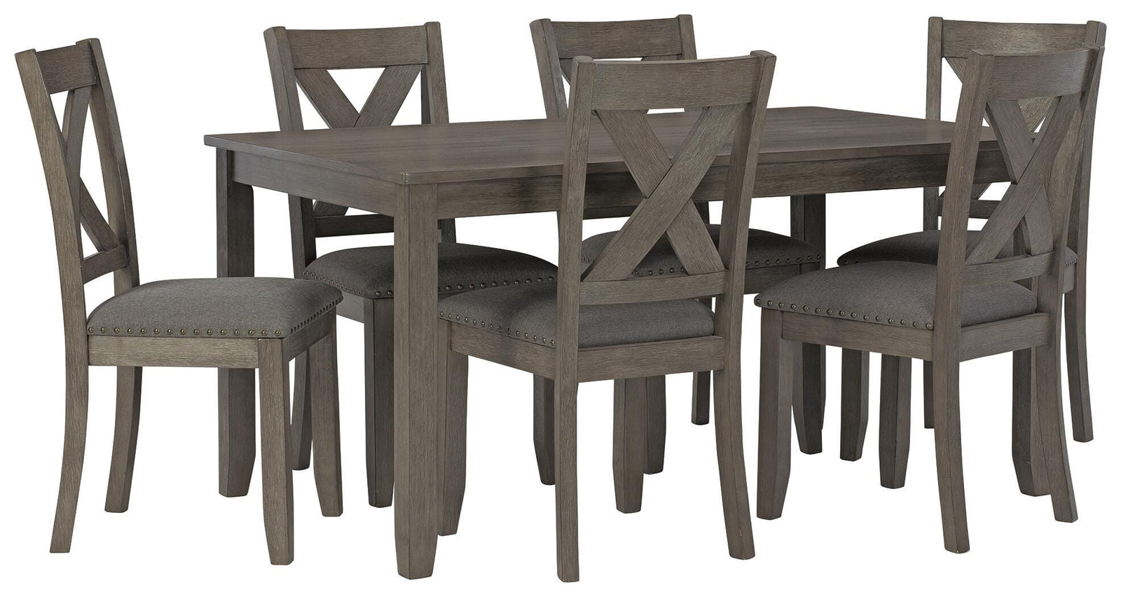 Caitbrook Dining Table and Chairs (Set of 7) - Gray (1)