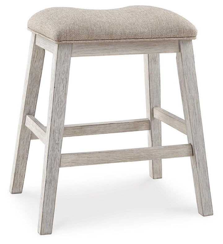 Skempton Counter Height Bar Stool (Set of 2) - White/Light Brown (3)
