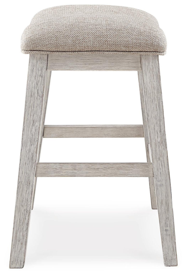 Skempton Counter Height Bar Stool - White/Light Brown (4)