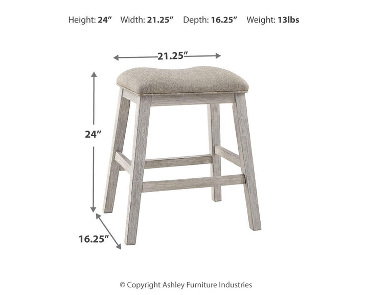 Skempton Counter Height Dining Table and 4 Barstools - White/Light Brown (4)