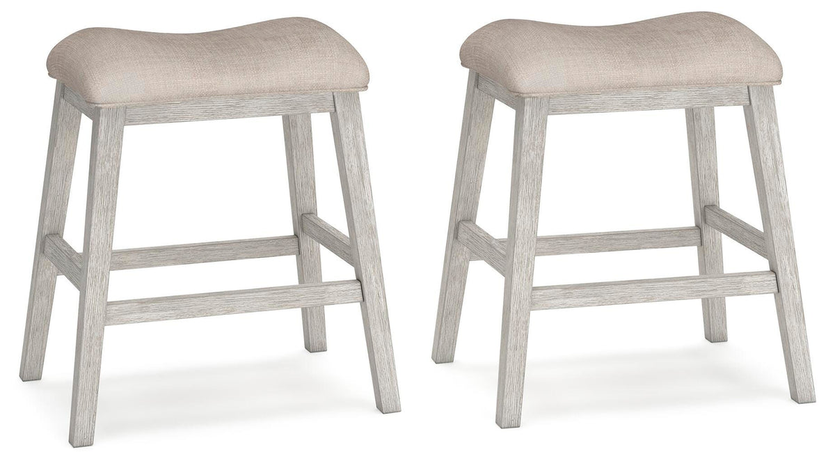 Skempton Counter Height Bar Stool (Set of 2) - White/Light Brown (1)