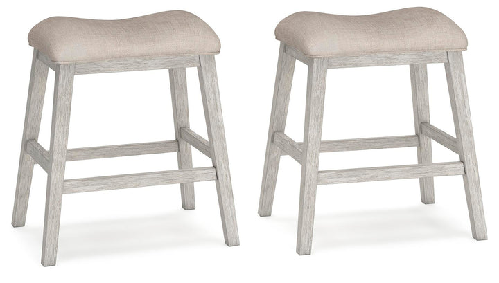 Skempton Counter Height Bar Stool (Set of 2) - White/Light Brown (1)