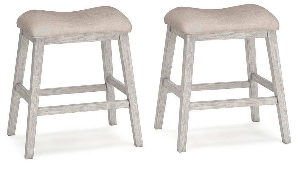 Skempton Counter Height Bar Stool (Set of 2) - White/Light Brown (1)