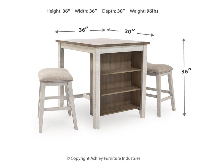 Skempton Counter Height Dining Table and Bar Stools (Set of 3) - White (7)