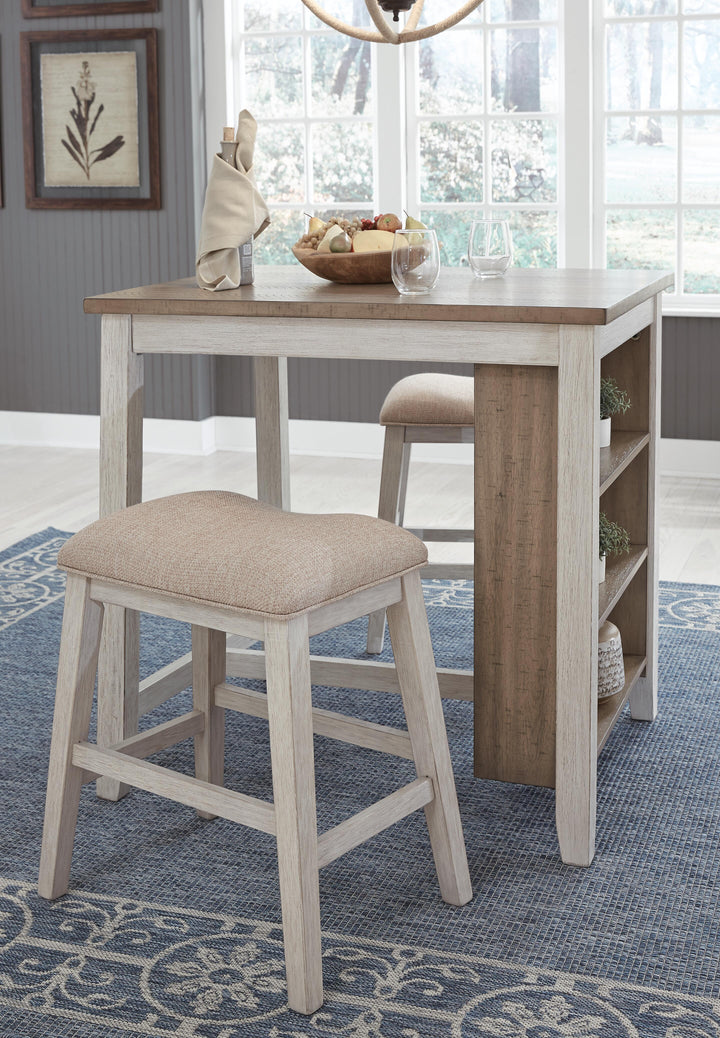 Skempton Counter Height Dining Table and Bar Stools (Set of 3) - White (4)