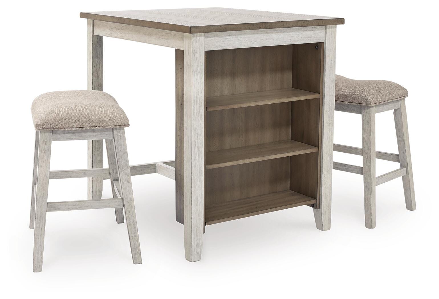 Skempton Counter Height Dining Table and Bar Stools (Set of 3) - White (1)