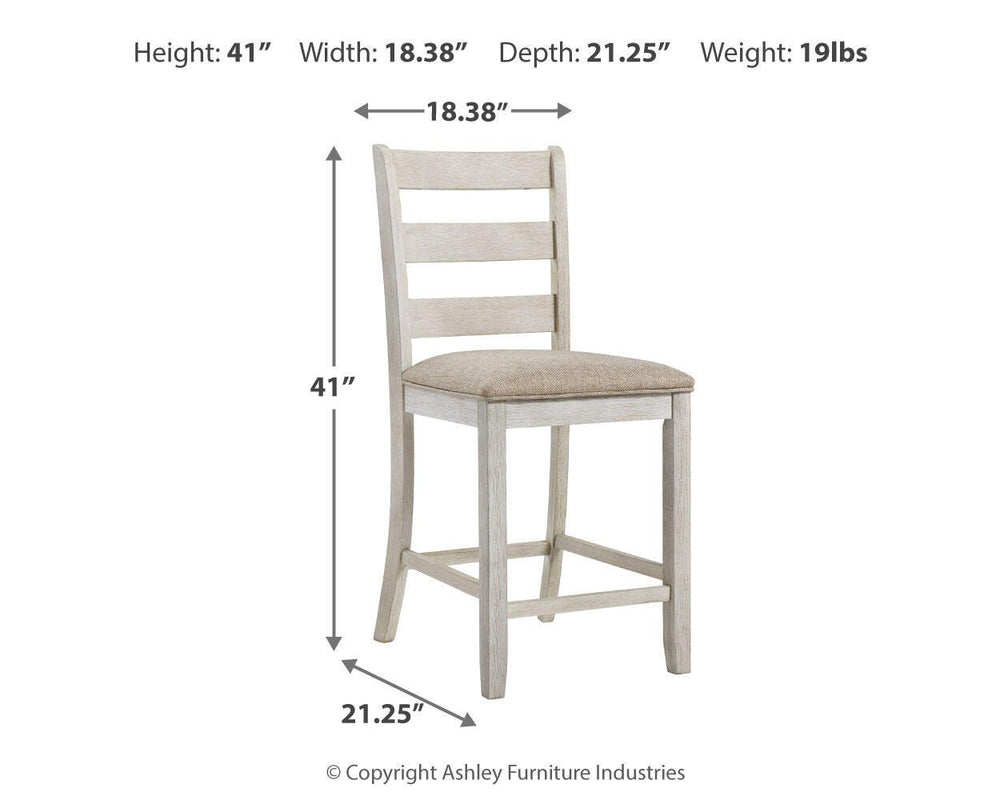 Skempton Counter Height Dining Table and 4 Barstools - White/Light Brown (7)