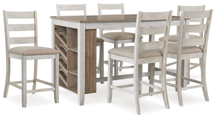 Skempton Counter Height Dining Table and 6 Barstools - Two-tone (1)