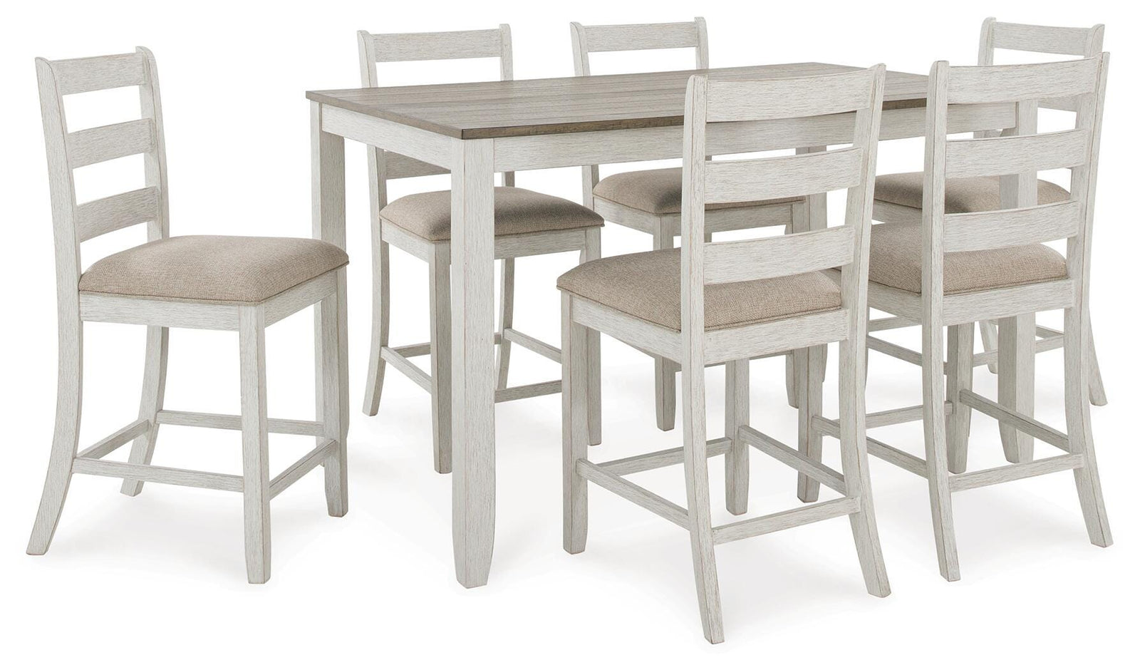 Skempton Counter Height Dining Table and Bar Stools (Set of 7) - White (1)