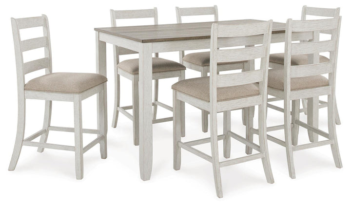 Skempton Counter Height Dining Table and Bar Stools (Set of 7) - White (1)
