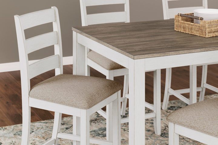 Skempton Counter Height Dining Table and Bar Stools (Set of 7) - White (7)