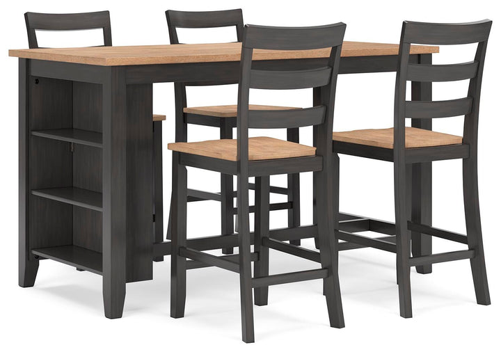Gesthaven Counter Height Dining Table and 4 Barstools - Natural/Brown (1)