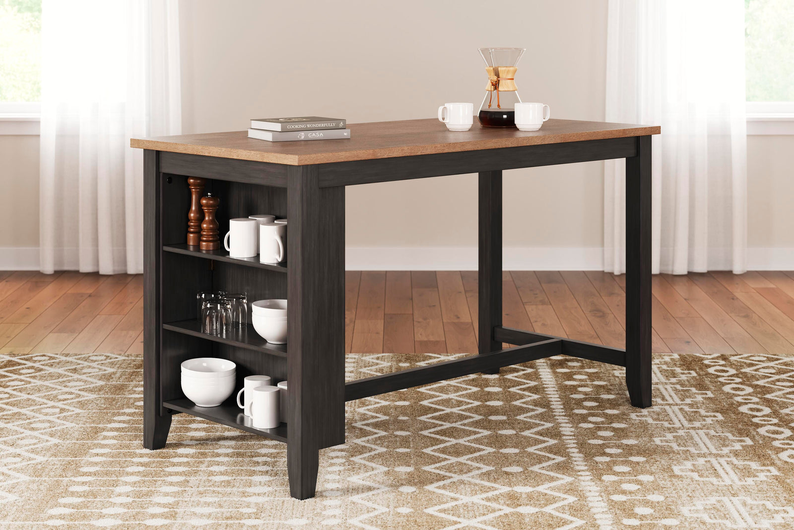 Gesthaven Counter Height Dining Table - Dark Brown (2)