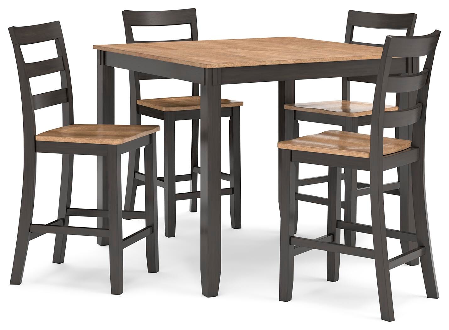 Gesthaven Counter Height Dining Table and 4 Barstools (Set of 5) - Dark Brown (1)