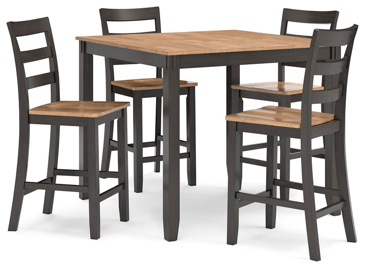 Gesthaven Counter Height Dining Table and 4 Barstools (Set of 5) - Dark Brown (1)