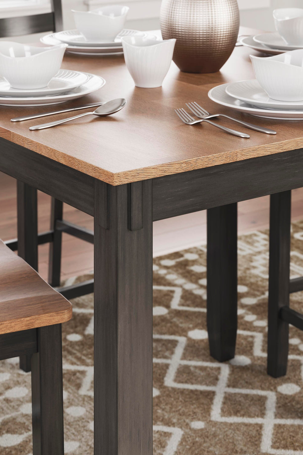 Gesthaven Counter Height Dining Table and 4 Barstools (Set of 5) - Dark Brown (4)