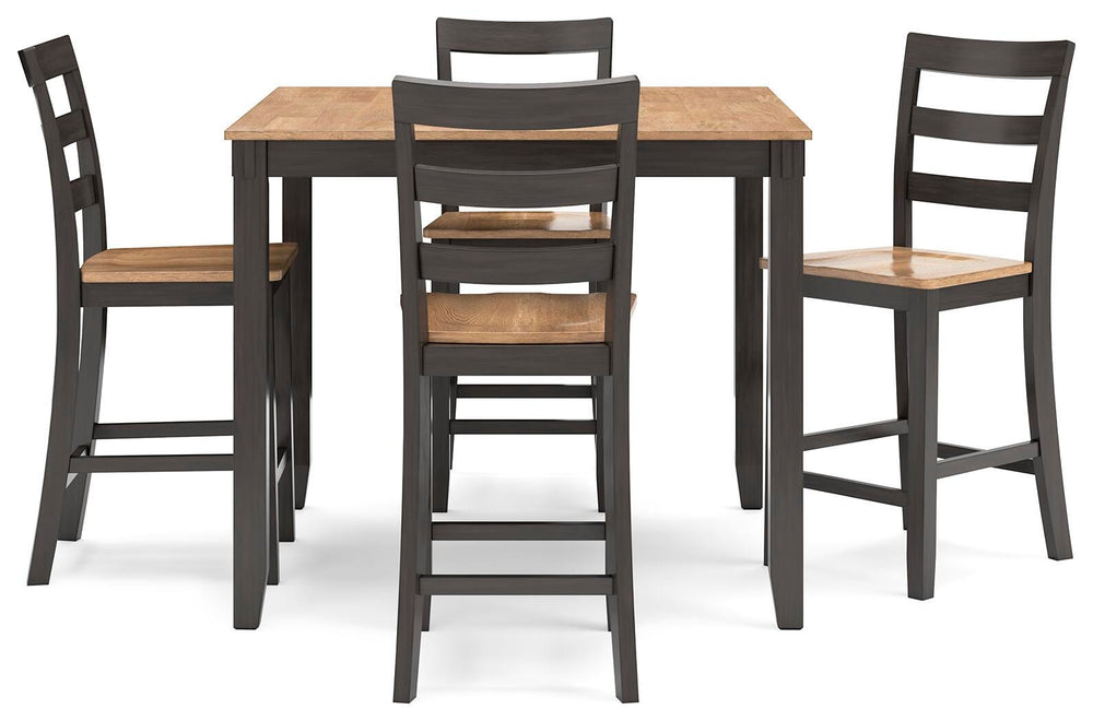 Gesthaven Counter Height Dining Table and 4 Barstools (Set of 5) - Dark Brown (3)