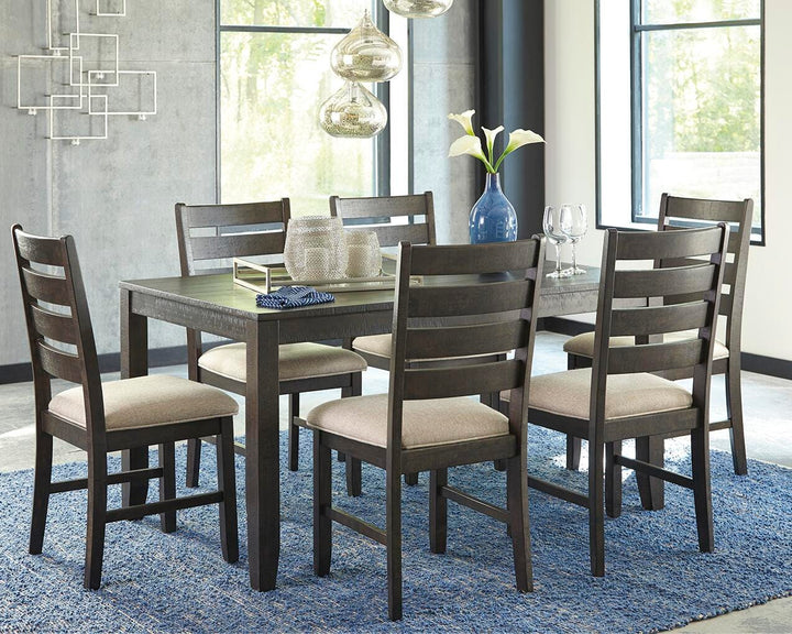 Rokane Dining Table and Chairs (Set of 7) - Dark Brown (2)