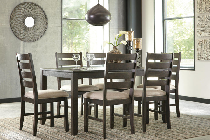 Rokane Dining Table and Chairs (Set of 7) - Dark Brown (5)