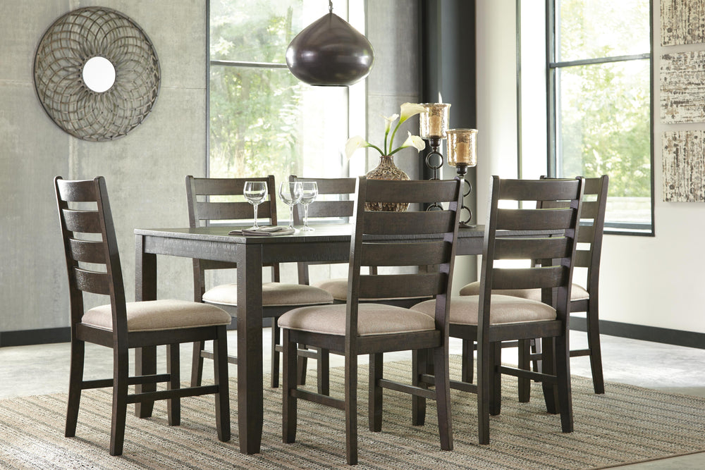 Rokane Dining Table and Chairs (Set of 7) - Dark Brown (5)