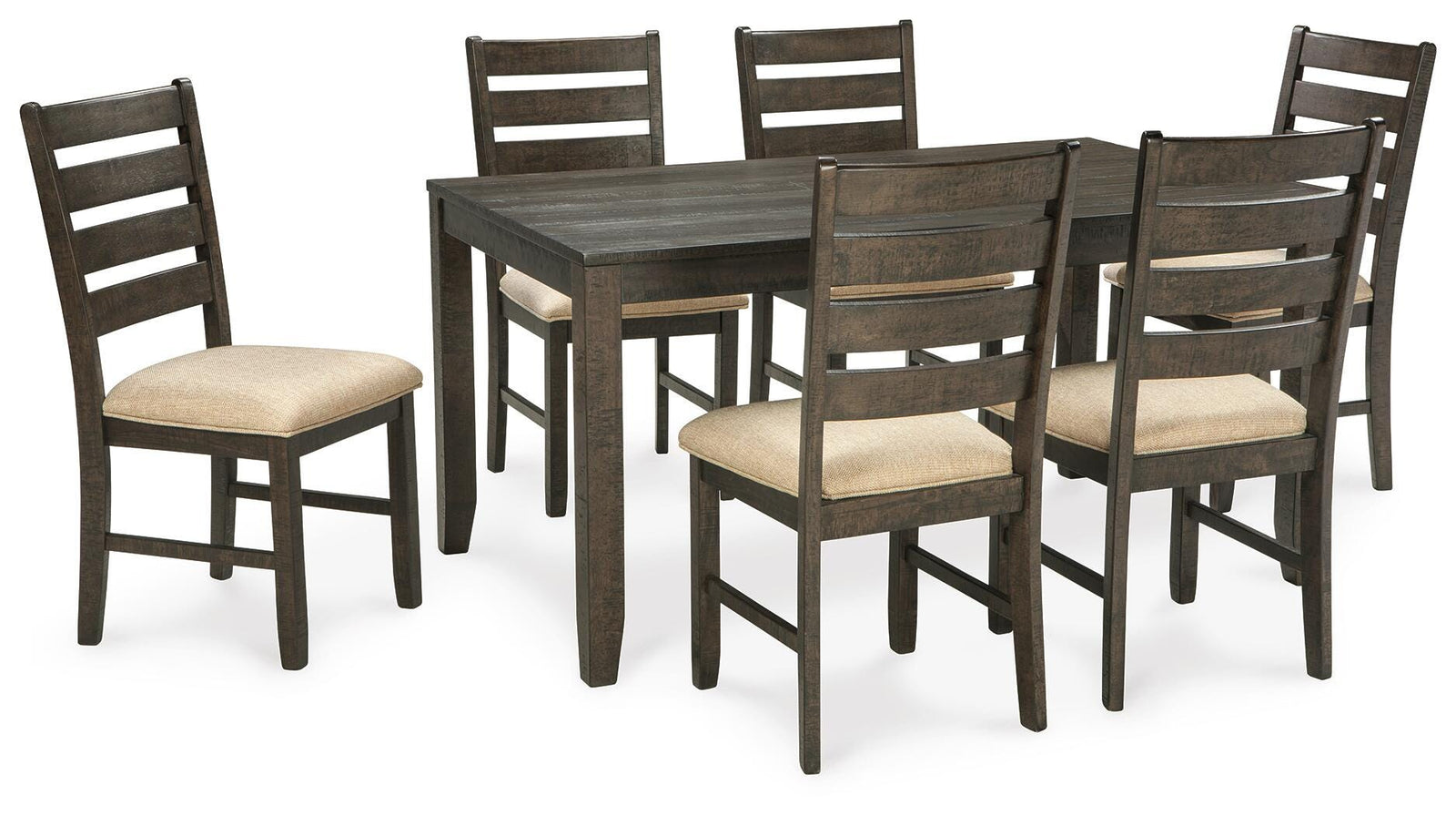 Rokane Dining Table and Chairs (Set of 7) - Dark Brown (1)