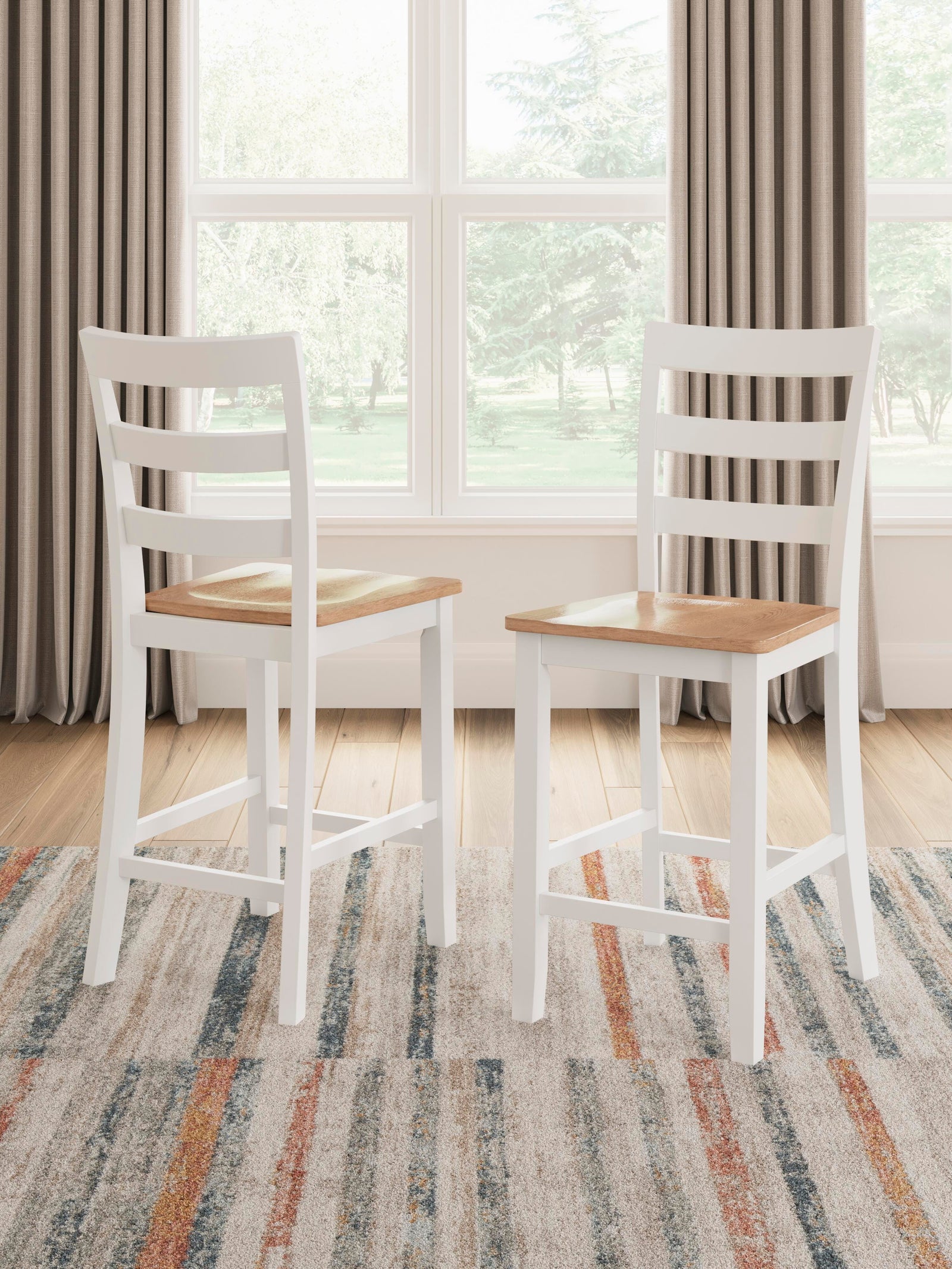 Gesthaven Counter Height Barstool - White (2)