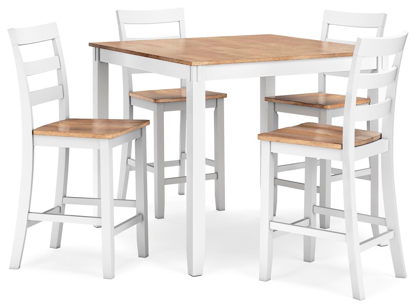 Gesthaven Counter Height Dining Table and 4 Barstools (Set of 5) - White (1)
