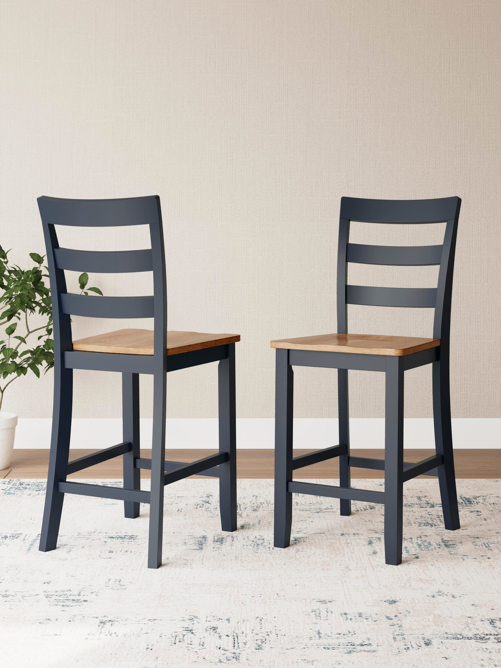 Gesthaven Counter Height Barstool - Blue (1)
