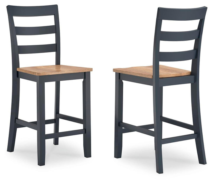 Gesthaven Counter Height Dining Table and 2 Barstools - Natural/Blue (13)