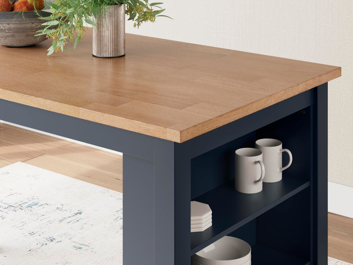 Gesthaven Counter Height Dining Table and 2 Barstools - Natural/Blue (15)