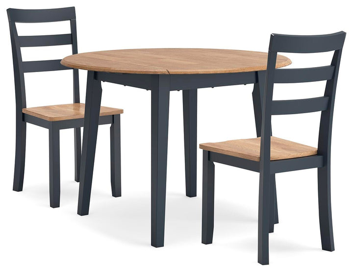 Gesthaven Dining Table and 2 Chairs - Natural/Blue (2)