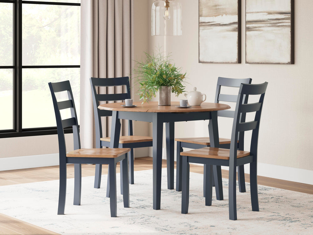 Gesthaven Dining Table and 4 Chairs - Natural/Blue (1)
