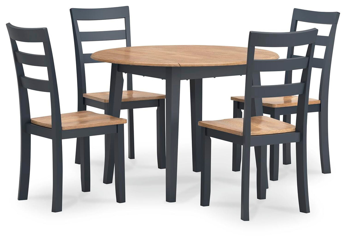 Gesthaven Dining Table and 4 Chairs - Natural/Blue (2)