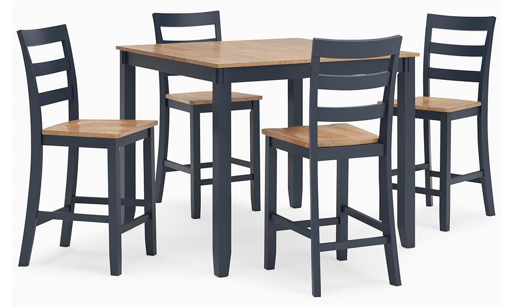 Gesthaven Counter Height Dining Table and 4 Barstools (Set of 5) - Blue (1)
