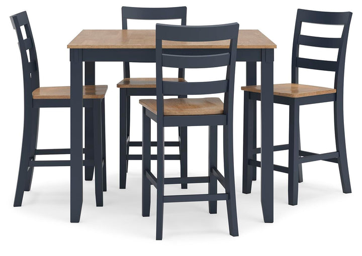 Gesthaven Counter Height Dining Table and 4 Barstools (Set of 5) - Blue (3)