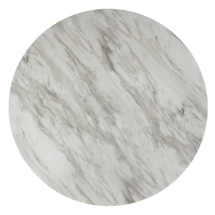 Celeste 48" Round Dining Table-Espresso/faux Marble