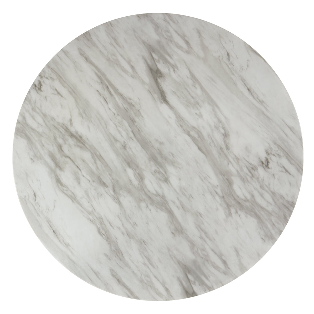 Celeste 48" Round Dining Table-Espresso/faux Marble