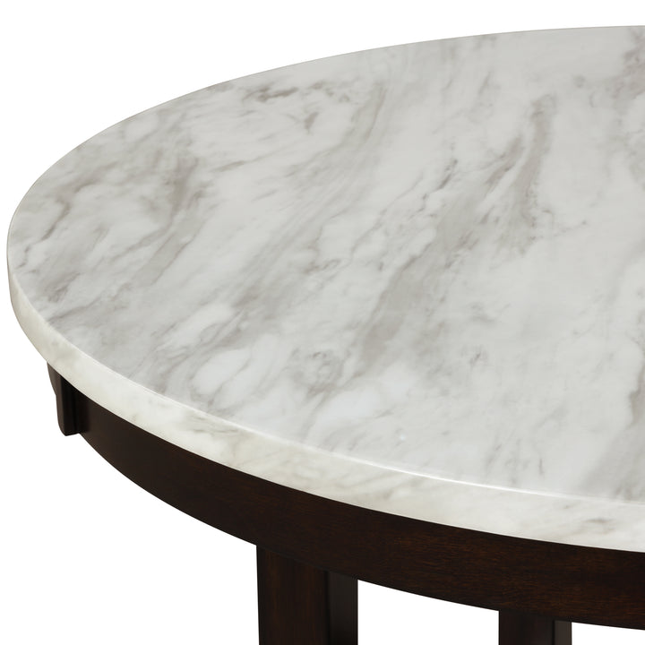 Celeste 42" Round Counter Table-Espresso/faux Marble
