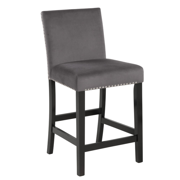 Celeste 5pc 42" Marble Finish Counter Table &amp; 4 Chairs-Gray