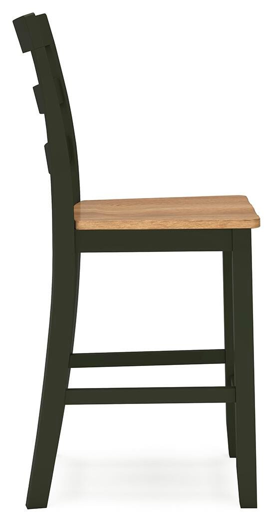 Gesthaven Counter Height Dining Table and 2 Barstools - Natural/Green (6)