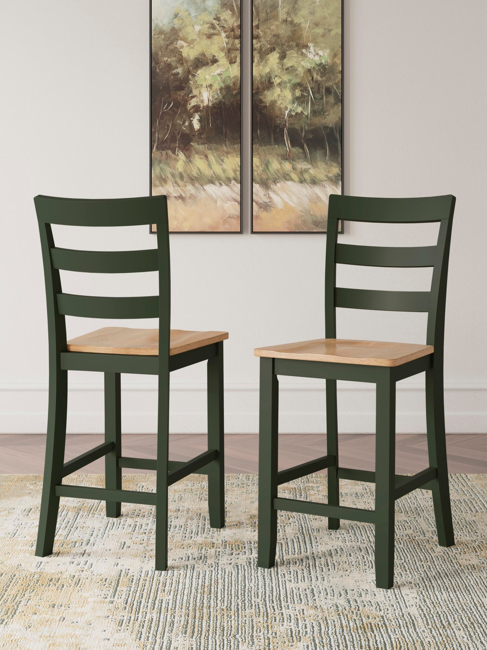 Gesthaven Counter Height Barstool - Green (2)