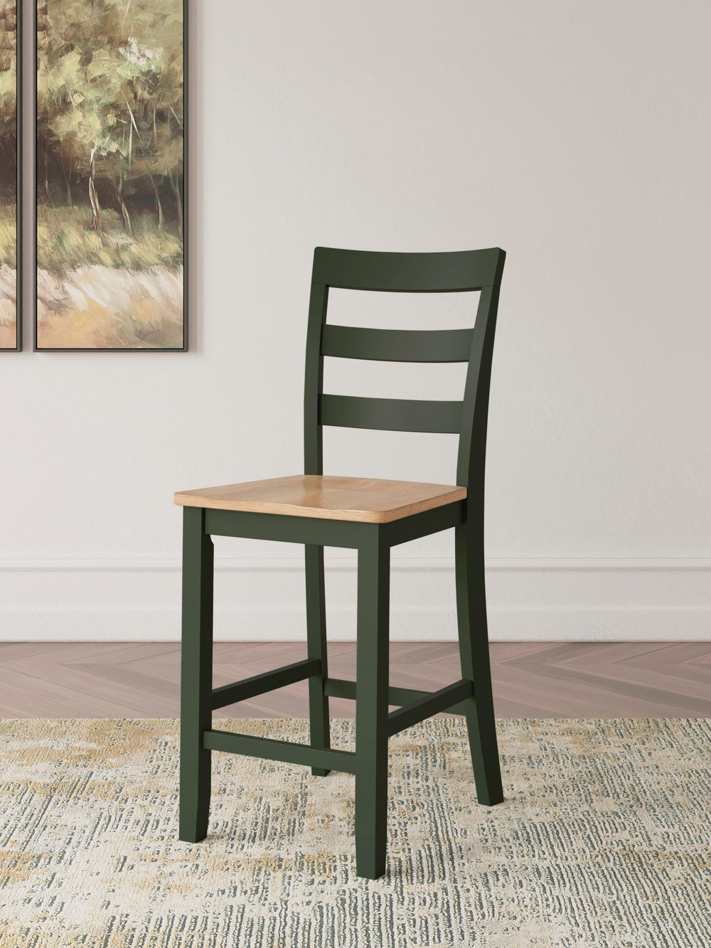 Gesthaven Counter Height Dining Table and 2 Barstools - Natural/Green (16)