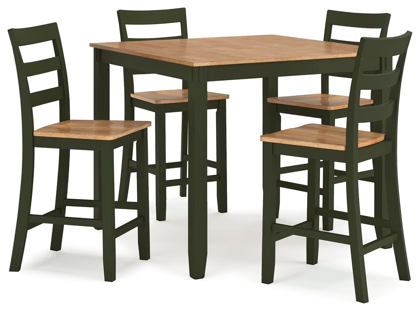 Gesthaven Counter Height Dining Table and 4 Barstools (Set of 5) - Green (1)